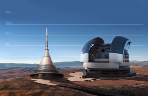 The E-ELT compared to the Ještěd Tower in the Czech Republic